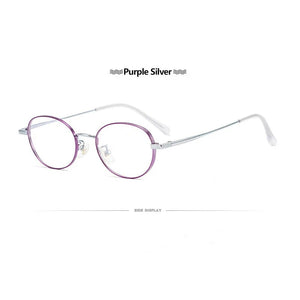 Man Pure Titanium Frame 0 Degree Lenses Women Fashion Retro Oval Mirror Frame Universal
