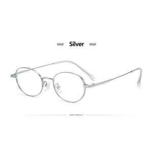 Man Pure Titanium Frame 0 Degree Lenses Women Fashion Retro Oval Mirror Frame Universal