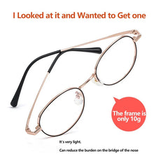 Load image into Gallery viewer, Man Pure Titanium Frame 0 Degree Lenses Women Fashion Retro Oval Mirror Frame Universal