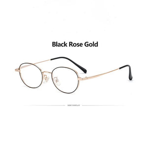Man Pure Titanium Frame 0 Degree Lenses Women Fashion Retro Oval Mirror Frame Universal
