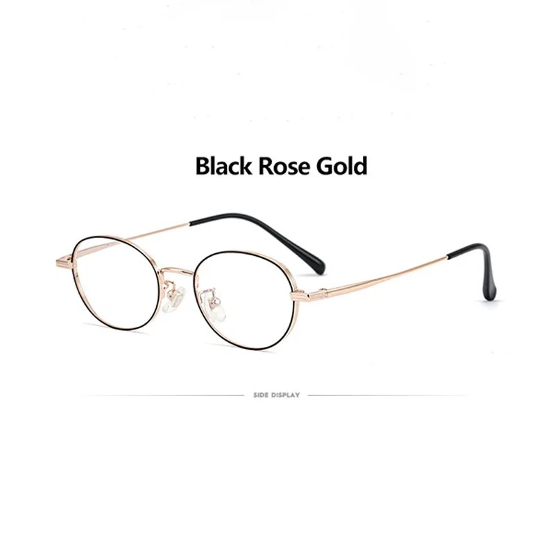Man Pure Titanium Frame 0 Degree Lenses Women Fashion Retro Oval Mirror Frame Universal