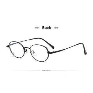 Man Pure Titanium Frame 0 Degree Lenses Women Fashion Retro Oval Mirror Frame Universal