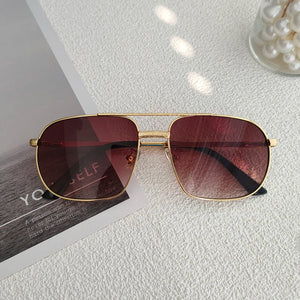 2023 New Pilot Sunglasses for Men Retro Double Bridge Girder Metal Sun Glasses Women UV400 Male Trending Products Shades