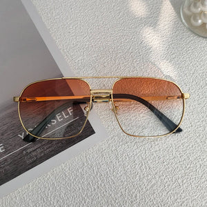 2023 New Pilot Sunglasses for Men Retro Double Bridge Girder Metal Sun Glasses Women UV400 Male Trending Products Shades