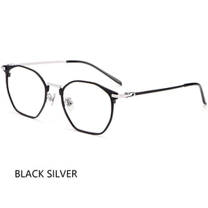 Pure Titanium Glasses Frame Retro Oval Round Men Eyeglasses Women Myopia Prescription Polygon Eyewear Frames
