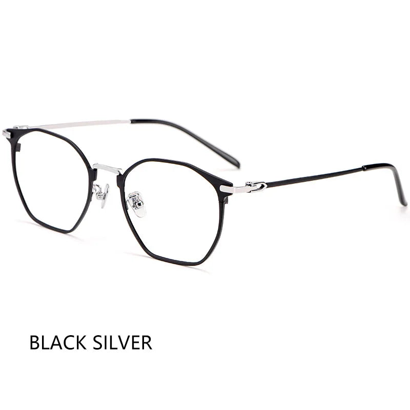 Pure Titanium Glasses Frame Retro Oval Round Men Eyeglasses Women Myopia Prescription Polygon Eyewear Frames
