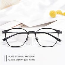 Load image into Gallery viewer, Pure Titanium Glasses Frame Retro Oval Round Men Eyeglasses Women Myopia Prescription Polygon Eyewear Frames