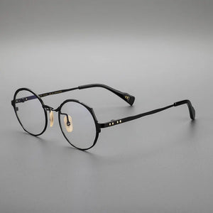 Retro Round Pure Titanium Upscale Men Optical Glasses Frames Women Fashion Optical Prescription Eyeglasses