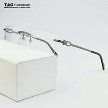 Load image into Gallery viewer, Rimless glasses frame men myopia prescription eye glasses frames for women design fashion Brand Square spectacles Nerd