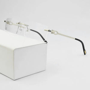 Rimless glasses frame men myopia prescription eye glasses frames for women design fashion Brand Square spectacles Nerd