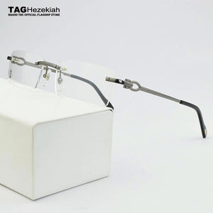 Rimless glasses frame men myopia prescription eye glasses frames for women design fashion Brand Square spectacles Nerd