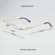 Load image into Gallery viewer, Rimless glasses frame men myopia prescription eye glasses frames for women design fashion Brand Square spectacles Nerd