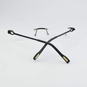 Rimless glasses frame men myopia prescription eye glasses frames for women design fashion Brand Square spectacles Nerd