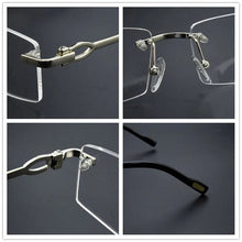 Load image into Gallery viewer, Rimless glasses frame men myopia prescription eye glasses frames for women design fashion Brand Square spectacles Nerd