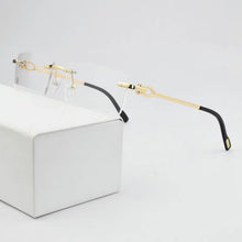 Load image into Gallery viewer, Rimless glasses frame men myopia prescription eye glasses frames for women design fashion Brand Square spectacles Nerd