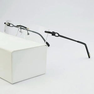 Rimless glasses frame men myopia prescription eye glasses frames for women design fashion Brand Square spectacles Nerd