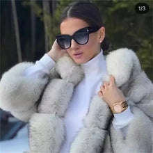 Carica l&#39;immagine nel visualizzatore di Gallery, 2023 New Tom Brand Designer Cat Eye Women Sunglasses Female Gradient Points Sun Glasses Big Oculos feminino de sol UV400