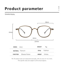 Load image into Gallery viewer, Ultra-Light Pure Titanium Retro Round Glasses Frame Myopia Prescription Eyeglasses Frame Men And Women