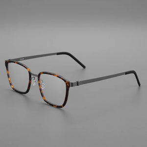 Ultra-light Business Acetate Square Glasses Frame AlloyRetro Optical Prescription Eyeglasses Men Woman