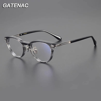 Vintage Acetate Titanium Glasses Frame Men Prescription Myopia Eyeglasses Frame Women   Brand Spectacles Eyewear