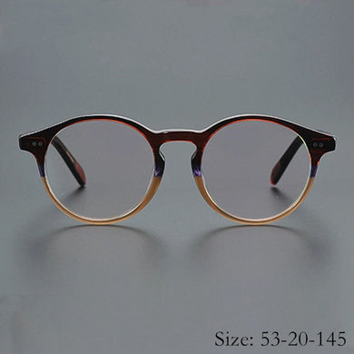 Vintage Color Matched Acetate Eyeglass Frame Handcraft Women Men Unique Boston Design High Level Completed Top Quality