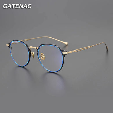 Vintage Pure Titanium Glasses Frame Men Prescription Myopia Eyeglasses Frame Women Retro   Brand Designer Eyewear