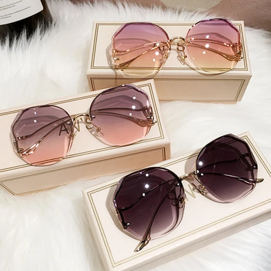 2023 New Women Sunglasses Rimless UV400 Brand Designer High Quality Gradient Sun Glasses Female oculos