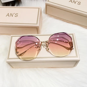 2023 New Women Sunglasses Rimless UV400 Brand Designer High Quality Gradient Sun Glasses Female oculos