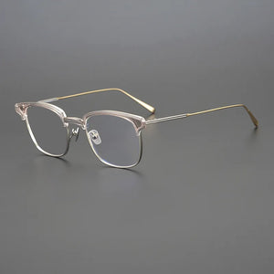 myopia reading women personalized eyewear designer acetate titanium optical eyeglasses Retro casual glasses frame men