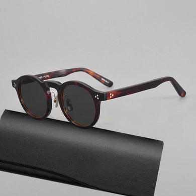 Retro Round Polarized Sunglasses for Men Acetate UV400 Sunglass Women Classic  Anti-ultraviolet Sun Glasses Eyewear