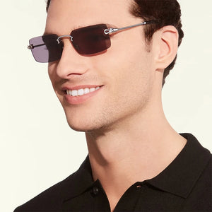 2023 Square Rimless Sunglasses Women and Men Unisex Designer Brand Luxury Pure Titanium Uv400 Rimless Eyeglasses