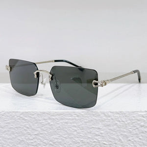 2023 Square Rimless Sunglasses Women and Men Unisex Designer Brand Luxury Pure Titanium Uv400 Rimless Eyeglasses