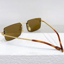 Carica l&#39;immagine nel visualizzatore di Gallery, 2023 Square Rimless Sunglasses Women and Men Unisex Designer Brand Luxury Pure Titanium Uv400 Rimless Eyeglasses