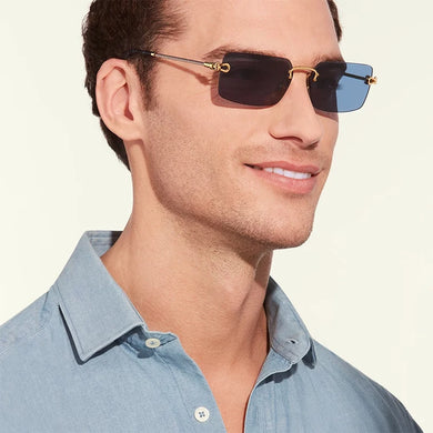 2023 Square Rimless Sunglasses Women and Men Unisex Designer Brand Luxury Pure Titanium Uv400 Rimless Eyeglasses