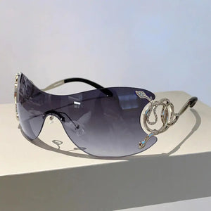 2023 Star One Piece Luxury Punk Rimless Sunglasses Women Brand Designer Y2K Sun Glasses Men Goggle Shades UV400 Eyewear
