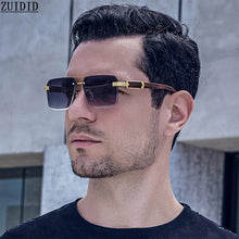 Carica l'immagine nel visualizzatore di Gallery, Sunglasses For Men   Sunglasses Women Vintage Wooden  Glasses Rimless Square Wood Shades Gafas De Sol Lentes