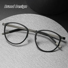 Load image into Gallery viewer, Titanium Glasses Frame for Men Women Vintage Round Myopia Optical Eyewear Screwless Prescription Eyeglasses Frame Spectacle
