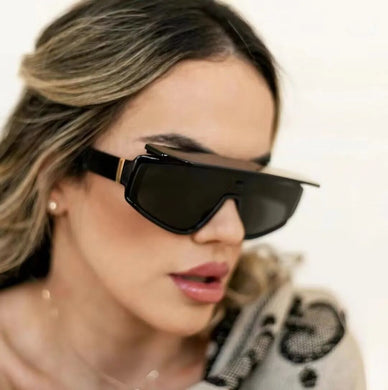 panel Retro black frame detachable cap UV400 UV protection square  sunglasses for men and women Sunglasses 6177