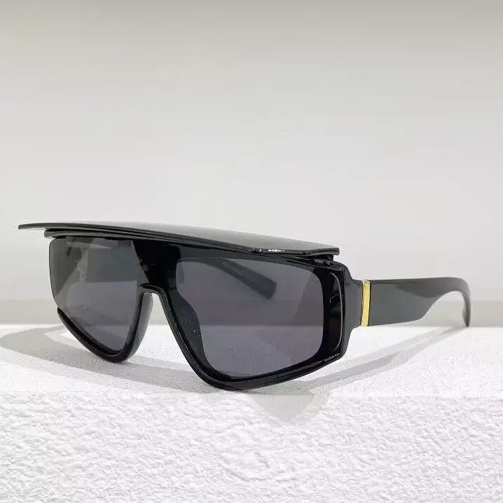 panel Retro black frame detachable cap UV400 UV protection square  sunglasses for men and women Sunglasses 6177