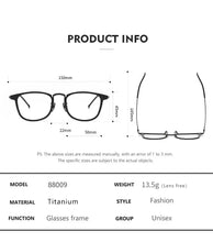 Load image into Gallery viewer, Vintage Pure Titanium Eyeglasses Frame Men Optical Myopia Prescription Glasses Frame Women Retro Luxury Designer Eyewear