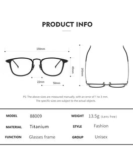 Vintage Pure Titanium Eyeglasses Frame Men Optical Myopia Prescription Glasses Frame Women Retro Luxury Designer Eyewear