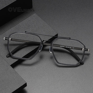 2024 Acetate Titanium Glasses Frame Men Vintage Polygon Prescription Eyeglasses frames Women Myopia Optical Spectacles Eyewear