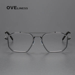 2024 Acetate Titanium Glasses Frame Men Vintage Polygon Prescription Eyeglasses frames Women Myopia Optical Spectacles Eyewear