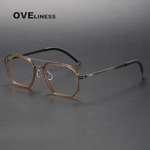 Load image into Gallery viewer, 2024 Acetate Titanium Glasses Frame Men Vintage Polygon Prescription Eyeglasses frames Women Myopia Optical Spectacles Eyewear