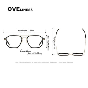 2024 Acetate Titanium Glasses Frame Men Vintage Polygon Prescription Eyeglasses frames Women Myopia Optical Spectacles Eyewear