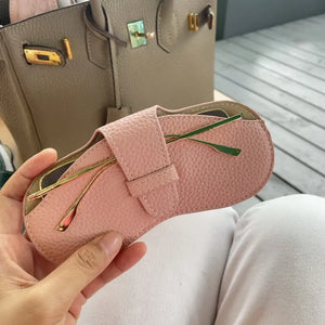 2024 Glasses Case Women Leather Soft Glasses Bag Portable Sunglasses Box Bag Accessories Eyeglasses Case Sunglasses Box