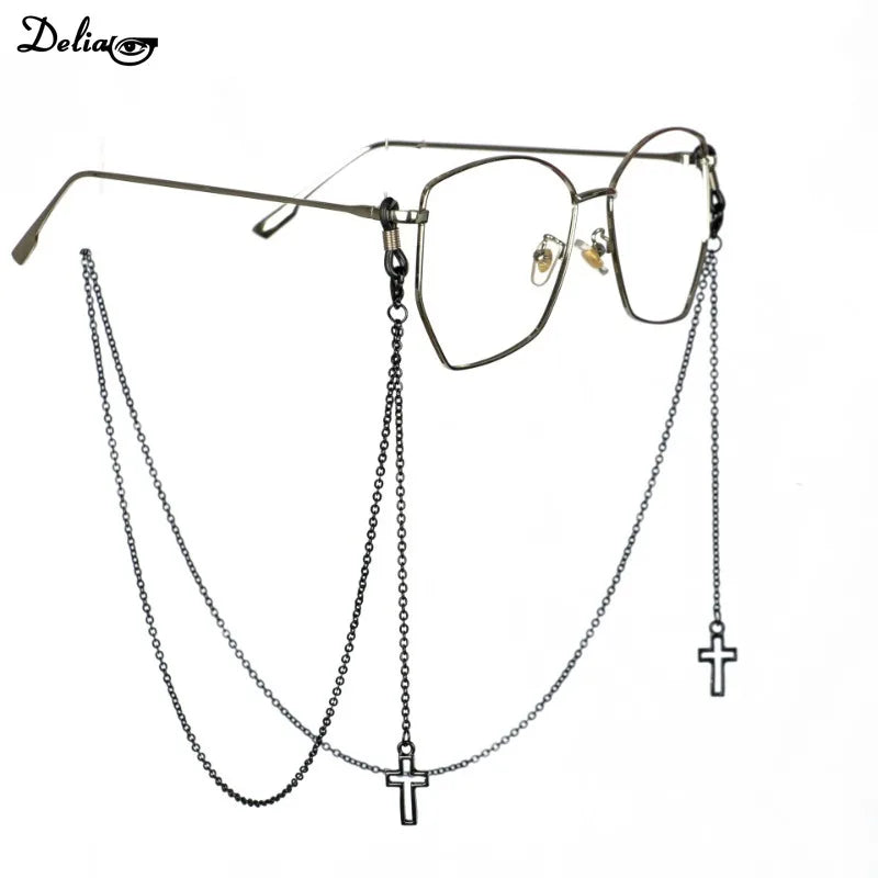 2024 New Pendant Glasses Chains Cross Eyeglasses Sunglasses Spectacles Metal Chain Holder Cord Lanyard Necklace