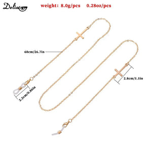 2024 New Pendant Glasses Chains Cross Eyeglasses Sunglasses Spectacles Metal Chain Holder Cord Lanyard Necklace