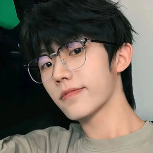 2024 New Half-frame Eyeglasses Women's Reading Glasses Anti Blue Light Square Glasses Frame Men Optical Eyewear-1.0~-4.0