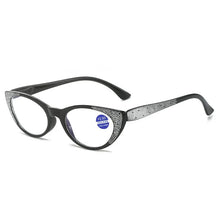 Load image into Gallery viewer, 2024 New Shiny Rhinestone Cat Eye Reading Glasses Women  Anti Blue Ray Presbyopic Farsightedness Glasses Diopter From 100 To+400